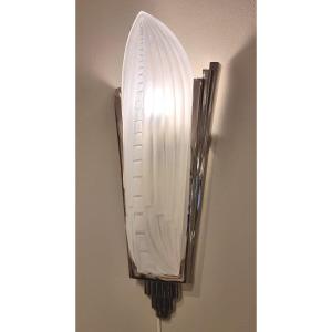 Genet & Michon Pair Of Art Deco Palm Wall Lights 1930