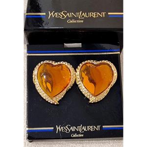 Ysl Yves Saint Laurent Pair Of Earrings Clips 1980-1990