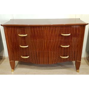 André Arbus Wavy Mahogany Chest Of Drawers Circa 1940