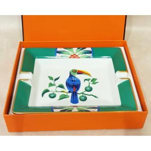 Hermès Toucans Trinket Tray Ashtray Porcelain 