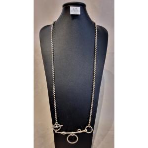 Hermès Silver Bridle Bit Necklace