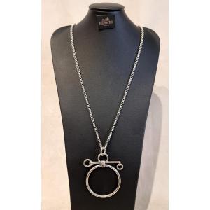 Hermès Silver Bridle Bit Necklace 