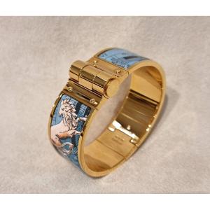 Hermès Gold-plated And Enamel Hinge Bracelet 