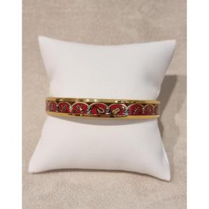 Hermès Gold-plated And Enamel Bracelet With Musical Instrument Decoration
