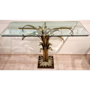 Maison Charles Christiane Charles Water Leaf Console In Gilded Bronze 