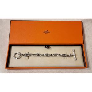 Hermès Paris Anchor Chain Bracelet In 925 Sterling Silver 