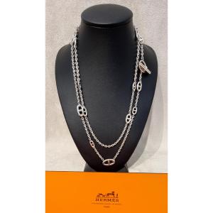 Hermès Farandole Silver Necklace 120 Cm