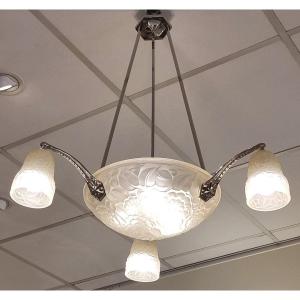 Primaflore France Art Deco Chandelier 1930