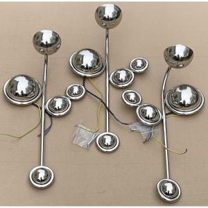 Hubert Le Gall Lamps 3 Wall Square Lights Model Pétille Original French Design