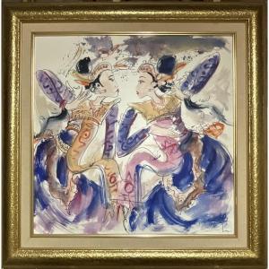 Nyoman Gunarsa Painting Indonesia Balinese Dance And Music Art