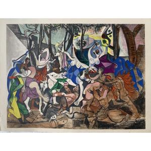 Picasso Aquatint 1957 Mourlot Arches Poussin Bacchanale Triumph Of Pan