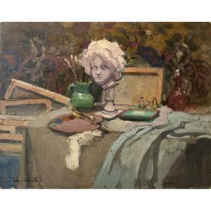 Lucienne Capdevielle, The Painter's Studio, Still Life Composition 