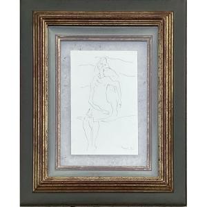 Mikhaïl Larionov Original Ink Drawing Sitting Figure Mask Dane Collection