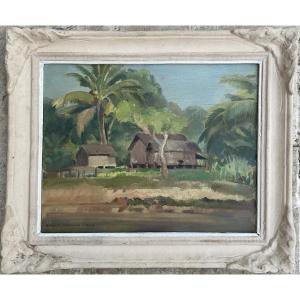 Emilio Ambron Painting 1943 Original Painting Bali Landscape