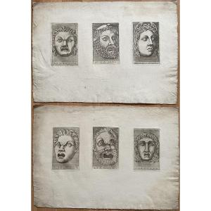 Adamo Scultori Original Engraving 1570 Suite Of Gargoyles Vecchia Bulino 1570