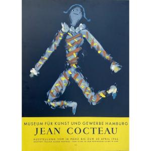 Jean Cocteau Original Lithograph Poster Exhibition 1979 Mourlot French Poster
