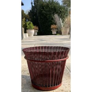 Mathieu Mategot Rare Cache Pot Perforated Lacquered Metal 1955