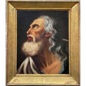 Portrait Apostre Sain Pierre XVII/xviiith Century Original Painting
