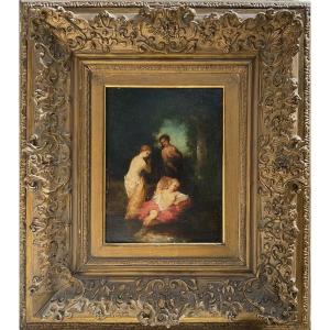 Narcisse Diaz De La Pena Painting XIXè Hsp Fountain Of Youth Signed Diaz