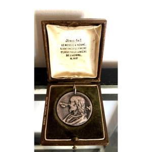 Silver Medal Of Christ To The Hebrews By Lucien Falize, 19th Century