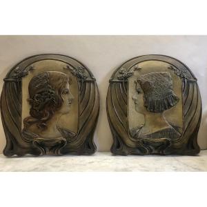Pair Of Elegant Art Nouveau Johann Maresch (1821-1914)