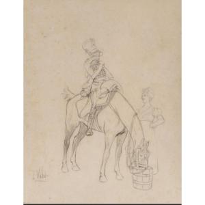 Louis Vallet (paris, 1856 – 1940) Grognard On Horseback