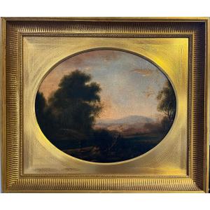 French School Circa 1830, Pair Of Animated Landscapes