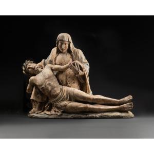 Virgin Of Mercy In Polychrome Stone - France - First Quarter Of The XVIth Century