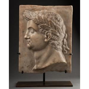 Presumed Portrait Of Domitian - Marble Bas-relief, Italy, 16th Century