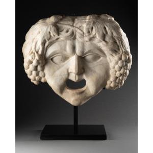Mascaron Representing Bacchus - Marble - Italy - 16th Century