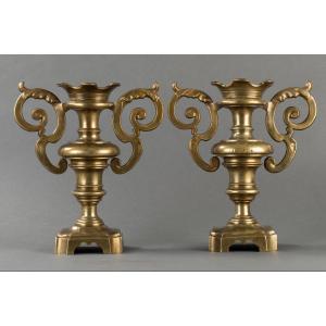 Pair Of Decorative Elements - Italy - XVIIth Century