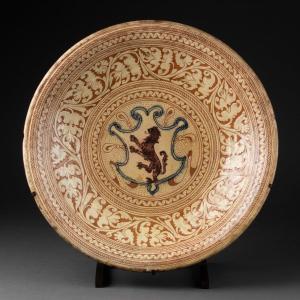 Dish With Armorial Decor - Castlefiorentino Italy - XVIth Century