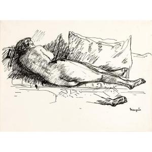 Henri Manguin (1874 - 1949) — Woman Sleeping On A Cushion, 1923