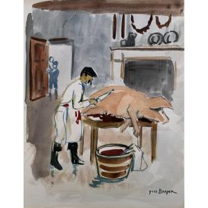 Yves Brayer (1907 - 1990) — Preparing The Pig