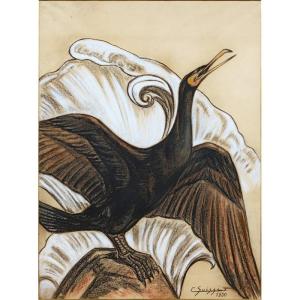  Gaston Suisse (1896 - 1988) — Cormorant In The Storm, 1930