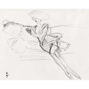 René Gruau (1909 - 2004) — Fatal, Big Hat