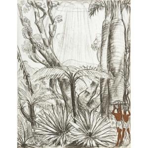 André Maire (1898 - 1984) — Madagascar, Characters Under The Baobab Tree, 1959