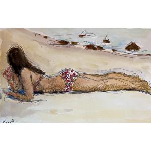 Pierre Deval (1897 - 1993) — Bather Lying On Her Stomach