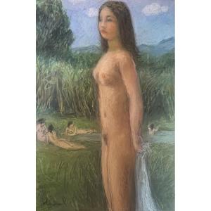 Pierre Deval (1897 - 1993) — Standing Nude With A Towel