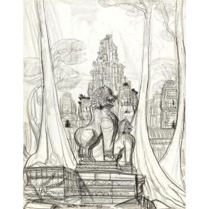 André Maire (1898 - 1984) — Angkor, The Guardians Of The Temple, 1955