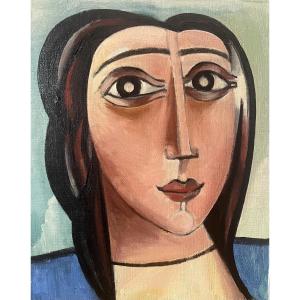 Georges-henri Pescadère (1915 - 2003) — Young Woman, Elongated Face, January 2001
