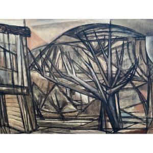 Georges-henri Pescadère (1915 - 2003) — Bare Tree, August 1975