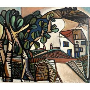Georges-henri Pescadère (1915 - 2003) — View Of Bormes, May 1977