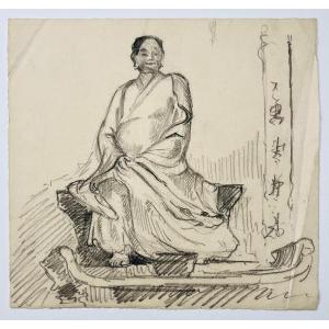 Jos Henri Ponchin (1897 - 1981) — Indochina, Seated Figure In Traditional Dress