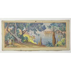 Jos Henri Ponchin (1897 - 1981) — The Calanques, View From The Coast In The Distance