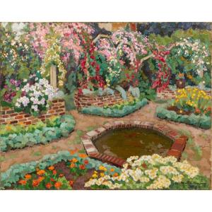 Jacques Martin Ferrières (1893 - 1972) — The Hexagonal Basin In The Neuilly Garden