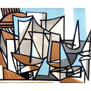 Georges-henri Pescadère (1915 - 2003) — Maritime Composition, August 1991