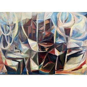 Georges-henri Pescadère (1915 - 2003) — Embracing Boats, February 1960