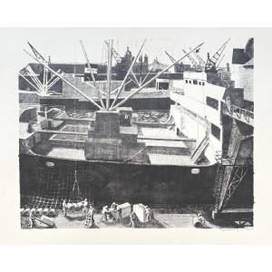 Cargo Ship In Dock