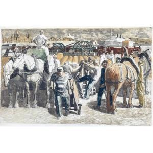 Joseph Inguimberty (1898-1971) - Unloading Dockers In The Port Of Marseille
